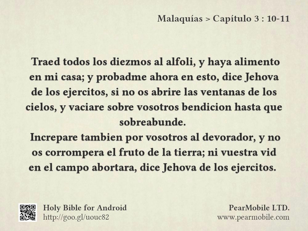 Malaquías, Capítulo 3:10-11